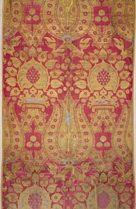 Osmanisches Stoffdesign (gewebte Seide mit Goldfaden) von Turkish School
