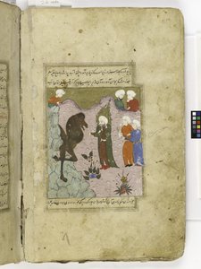 Salih bringt ein Kamel aus einem Felsen hervor, Illustration aus 
