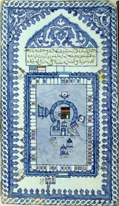 Fliese mit der Großen Moschee von Mekka von Turkish School