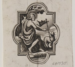 Emblem mit Christus und Gottes Lamm von Ubekendt