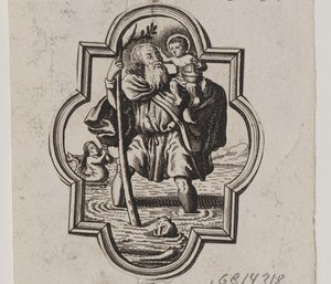 Emblem mit dem heiligen Christophorus von Ubekendt