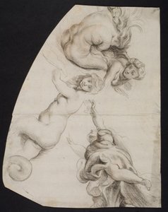 Vier weibliche Figuren aus „Hero und Leandros“
