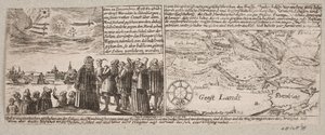 Komet, der in Grossvardein, Siebenbürgen, am 14. Dezember 1660 erschien, sowie Karte von Hamburg während der Sturmflut am 4. Januar 1661 von Ubekendt