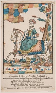 Kronprinzessin Marie Sophie Frederikke zu Pferd von Ubekendt