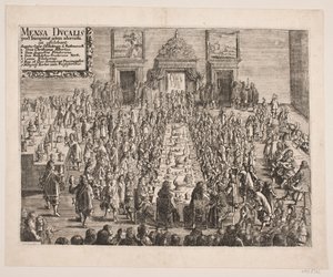 "Mensa Ducalis". Das Gastmahl bei Herzog Christian Albrecht nach der Einweihung der Universität Kiel