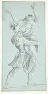 Soldat, der eine Frau entführt. Raub der Sabinerinnen von Ubekendt