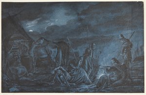 Soldaten um ein Feuer