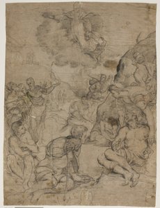 Der heilige Augustinus heilt die Gelähmten, nach Tintorettos Gemälde im Museo Civico, Vicenza von Ubekendt Ubekendt