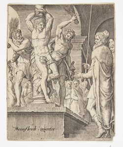 Die Geißelung von Ubekendt efter Dirck Volckertsz. Coornhert efter Maarten van Heemskerck