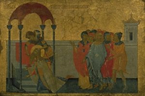Der Priester Zacharias wird auf Befehl von König Herodes getötet von Ubekendt græsk virksom 1301 1400