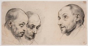 Drei Männerköpfe von Ubekendt kopist efter Anthony van Dyck