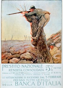 Erster Weltkrieg: Italienisches Plakat zur Förderung nationaler Anleihen. Illustration von Ugo Finozzi (20. Jahrhundert) 1914-1918
