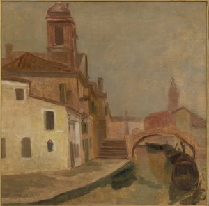Häuser und eine Brücke in Chioggia von Ugo Martelli