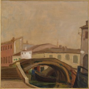Häuser und eine Brücke in Chioggia von Ugo Martelli