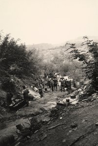 Italienische Soldaten des Ersten Weltkriegs in Podgora an der italienisch-österreichischen Front von Ugo Ojetti