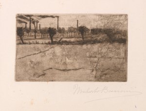 Landschaft mit Industrieanlagen