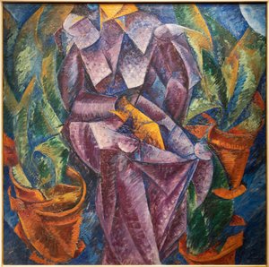Spirale senkrechte Konstruktion. Sitzende Frau von Umberto Boccioni