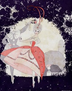 In Armides Gärten, Das Ballett der Rosenkönigin - Illustration aus la Vie Parisienne von Umberto Brunelleschi