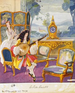 Szene im Stil von Louis XIV, theatralische Kulisse