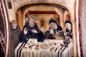 Letztes Gespräch zwischen St. Benedikt und St. Scholastica, umbrische Schule von Umbrian School