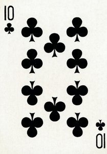 10 der Kreuz aus einem Kartenspiel von Goodall & Son Ltd., ca. 1940