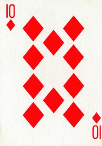10 der Karo aus einem Kartenspiel von Goodall & Son Ltd., um 1940
