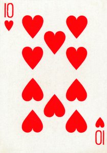 10 der Herzen aus einem Kartenspiel von Goodall & Son Ltd., ca. 1940 von Unbekannt