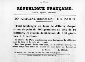 10. Arrondissement de Paris, aus französischen politischen Plakaten der Pariser Kommune, Mai 1871
