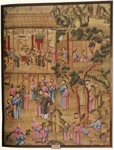 Chinesische Tapete aus dem 18. Jahrhundert im Stil der Qing-Dynastie, 1934
