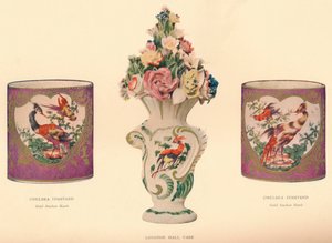 2 Chelsea-Tintenfässer und eine Longton-Hall-Vase, ca. 1755