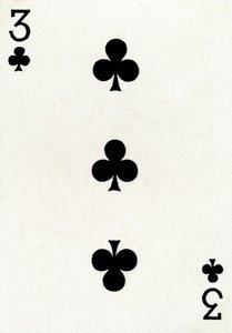 3 der Klubs aus einem Kartenspiel von Goodall & Son Ltd., um 1940