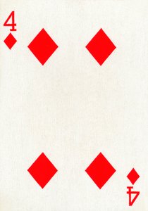 4 der Karo aus einem Kartenspiel von Goodall & Son Ltd., ca. 1940