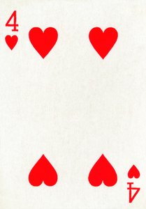 4 der Herzen aus einem Kartenspiel von Goodall & Son Ltd.