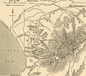 ANZAC-Vormarsch, Gallipoli-Halbinsel, Erster Weltkrieg, 1915, ca. 1920 von Unbekannt