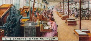 Ein Zigarettenmaschinenraum, 1926 von Unbekannt