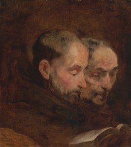 Kopie nach einem Gemälde, das traditionell Van Dyck zugeschrieben wird, von zwei lesenden Mönchen, spätes 18. Jahrhundert
