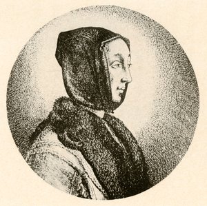 Eine niederländische Dame im Pelzkragen und Kapuze