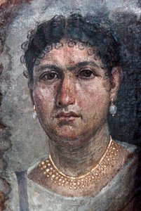 Ein Fayum-Porträt von Aline, auch bekannt als Ténos, 1. Jahrhundert