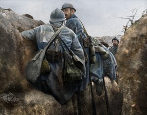 Ein französischer Graben vor einem Angriff, 2. Schlacht von Champagne, Frankreich, 25. September 1915 von Unbekannt