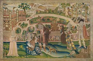 Eine Gartenszene - Petit-Point-Bild aus der Zeit von Charles I. von Unbekannt