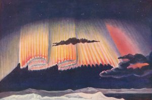 Eine große Wissenschaftlerpräsentation des prächtigen Vorhangs, gewebt von einer Aurora, ca. 1935