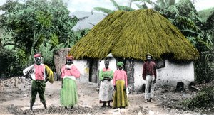 Ein jamaikanisches Dorf, um 1900 von Unbekannt