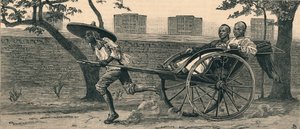 Ein Jinriksha oder chinesische Handkutsche, ca. 1883 von Unbekannt