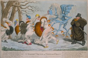Eine nackte Wahrheit, oder Nipping Frost, 1803 von Unbekannt