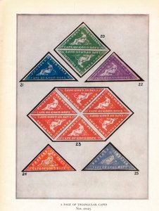 Eine Seite mit dreieckigen Umhängen Nr. 20-25, ca. 1943, 1944 von Unbekannt