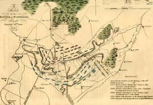 Eine Skizze der Schlacht von Waterloo, 18. Juni 1815, 1816