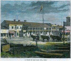 Eine Straße in Salt Lake City, Utah, USA, um 1880 von Unbekannt