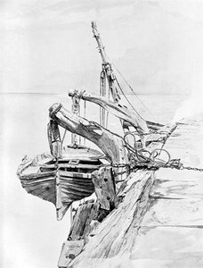 Eine Studie in Bleistift und Aquarell, 1858, 1900