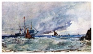 Studie von Himmel und Meer vom Deck eines Schiffes vor Tarifa, 1901 von Unbekannt