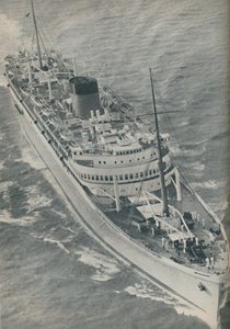 Ein Zwillingsschrauben-Motorschiff, die Stirling Castle gebaut von Harland und Wolff, 1937 von Unbekannt